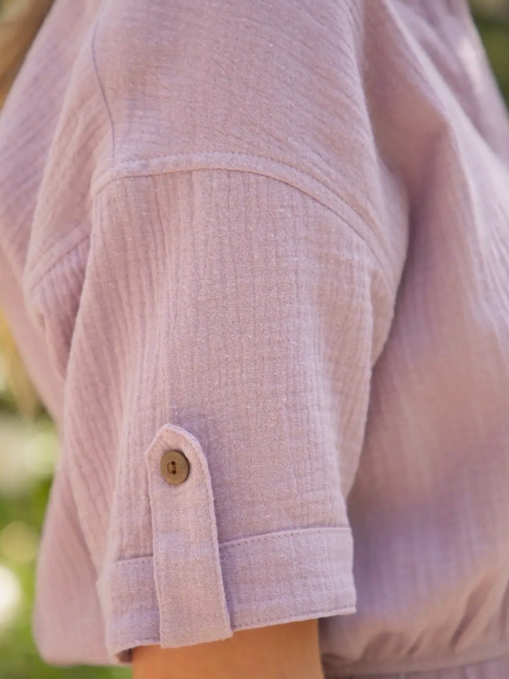 Relaxed Button-Front Lavender Shirt Dress - Unbranded - Picture 6 of 6